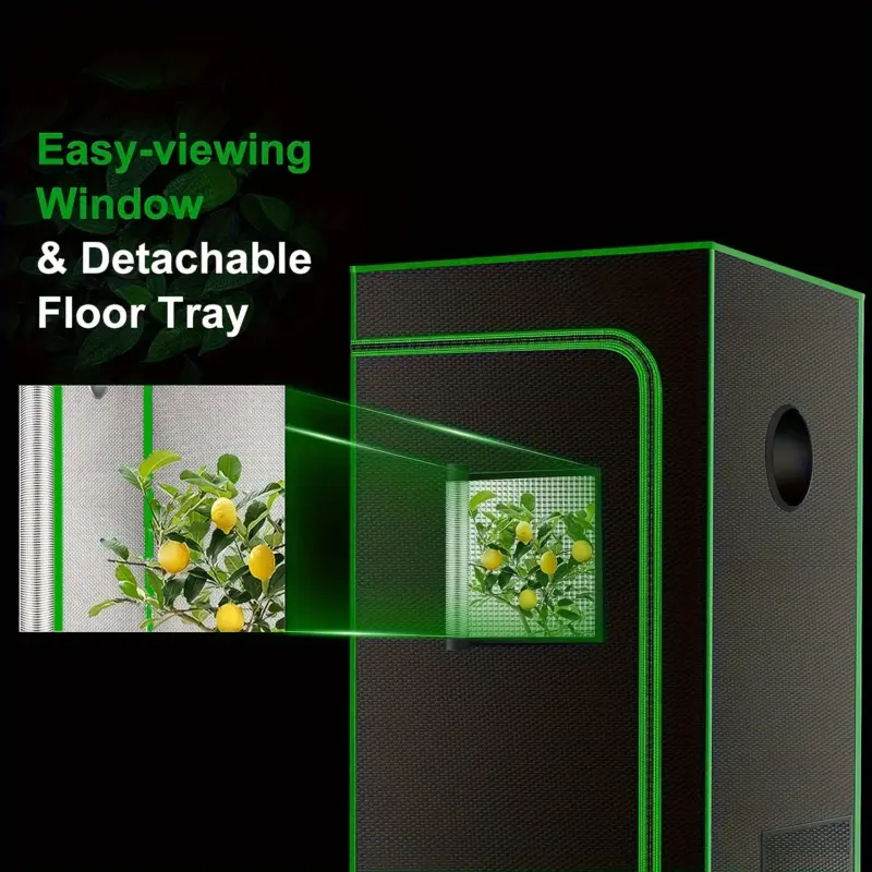 Premium Grow Tent, 16"x16"x48" High Reflective Mylar with Multi-Chamber and Floor Tray for Hydroponic Houseplants - Image 5