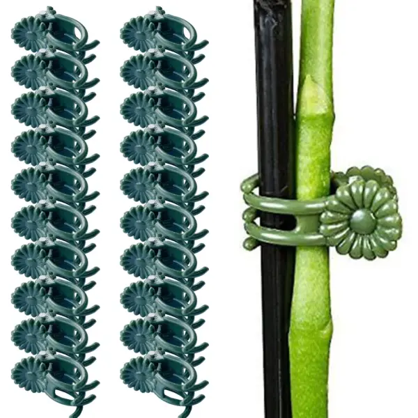 20 Pcs Orchid Stem Clip Plant Support Vine Plastic Clips Flower Grow Upright Branch Clamping Garden Plant Support Clips